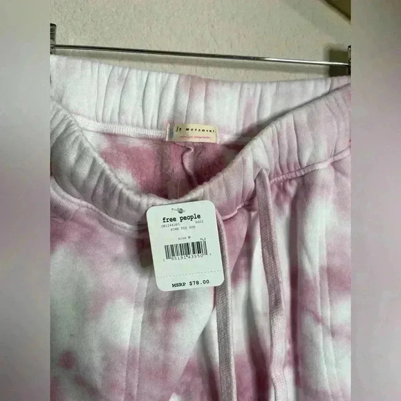 NWT Free People Pink Tie Dye Sweats Size Medium - Picture 6 of 8